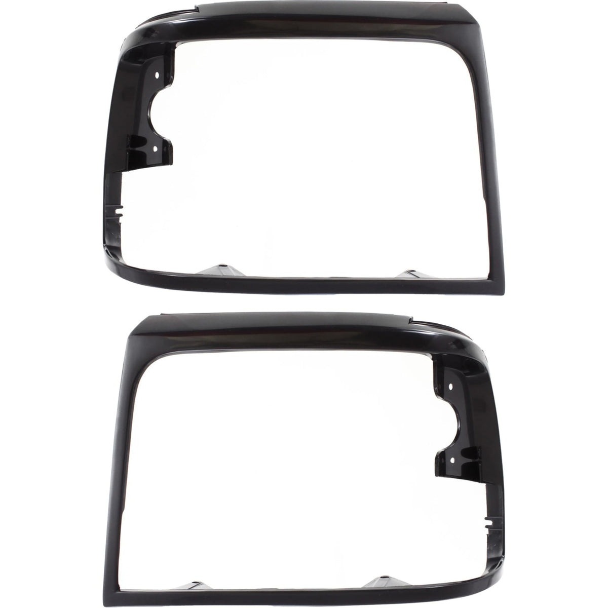 Front Driver & Passenger Side PAIR, HeadLight Door Bezel Grille, For 1992-1996 Ford Bronco, 1997 Pickup Heavyduty, Black/Paint To Match Textured Pl...