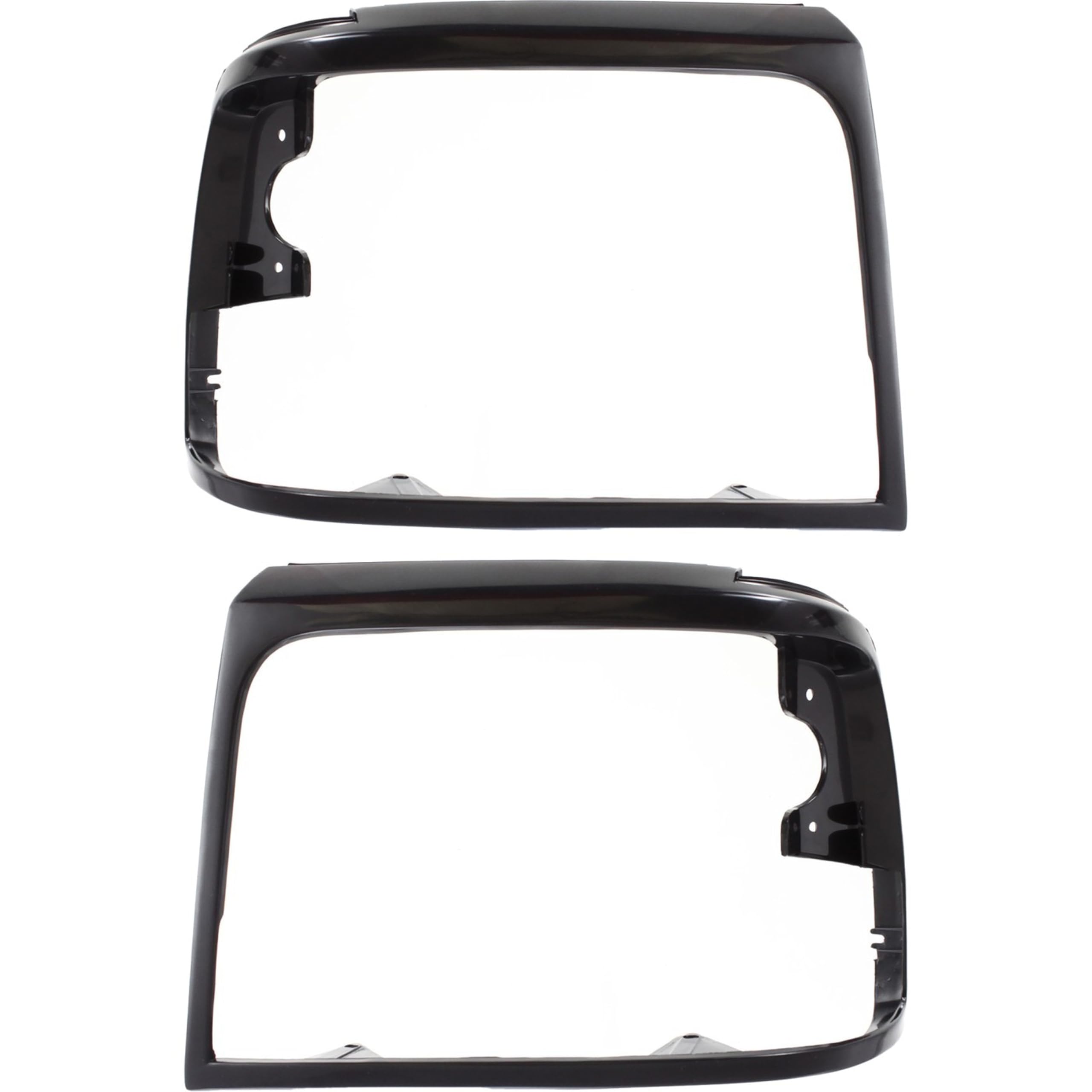 Front Driver & Passenger Side PAIR, HeadLight Door Bezel Grille, For 1992-1996 Ford Bronco, 1997 Pickup Heavyduty, Black/Paint To Match Textured Pl...