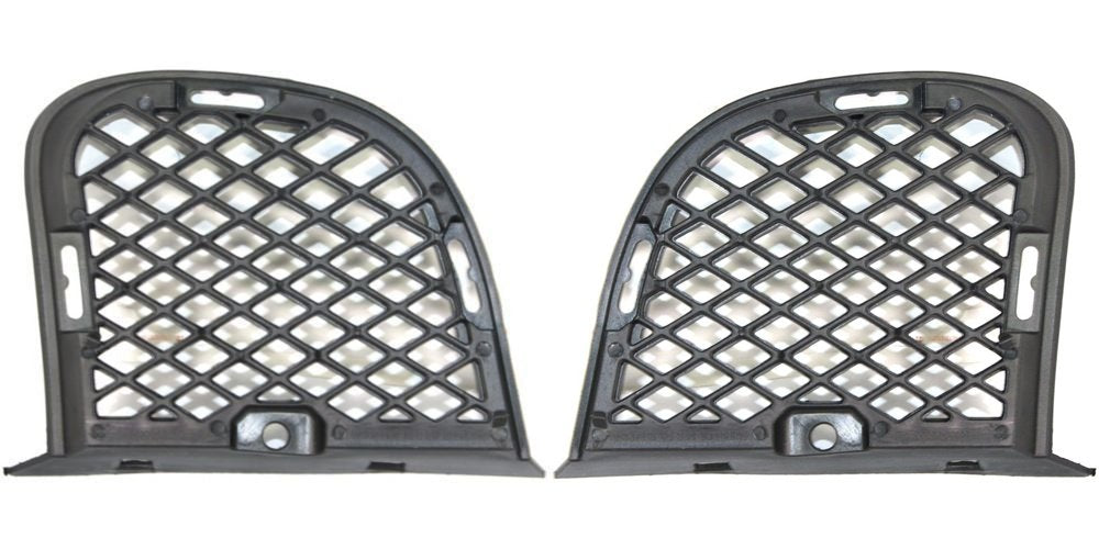 DAT AUTO PARTS Front Left Driver & Right Passenger Set of 2 Fog Light Cover Grille Trim Screen Insert Replacement For 2005-2009 Hyundai Tucson Blac...