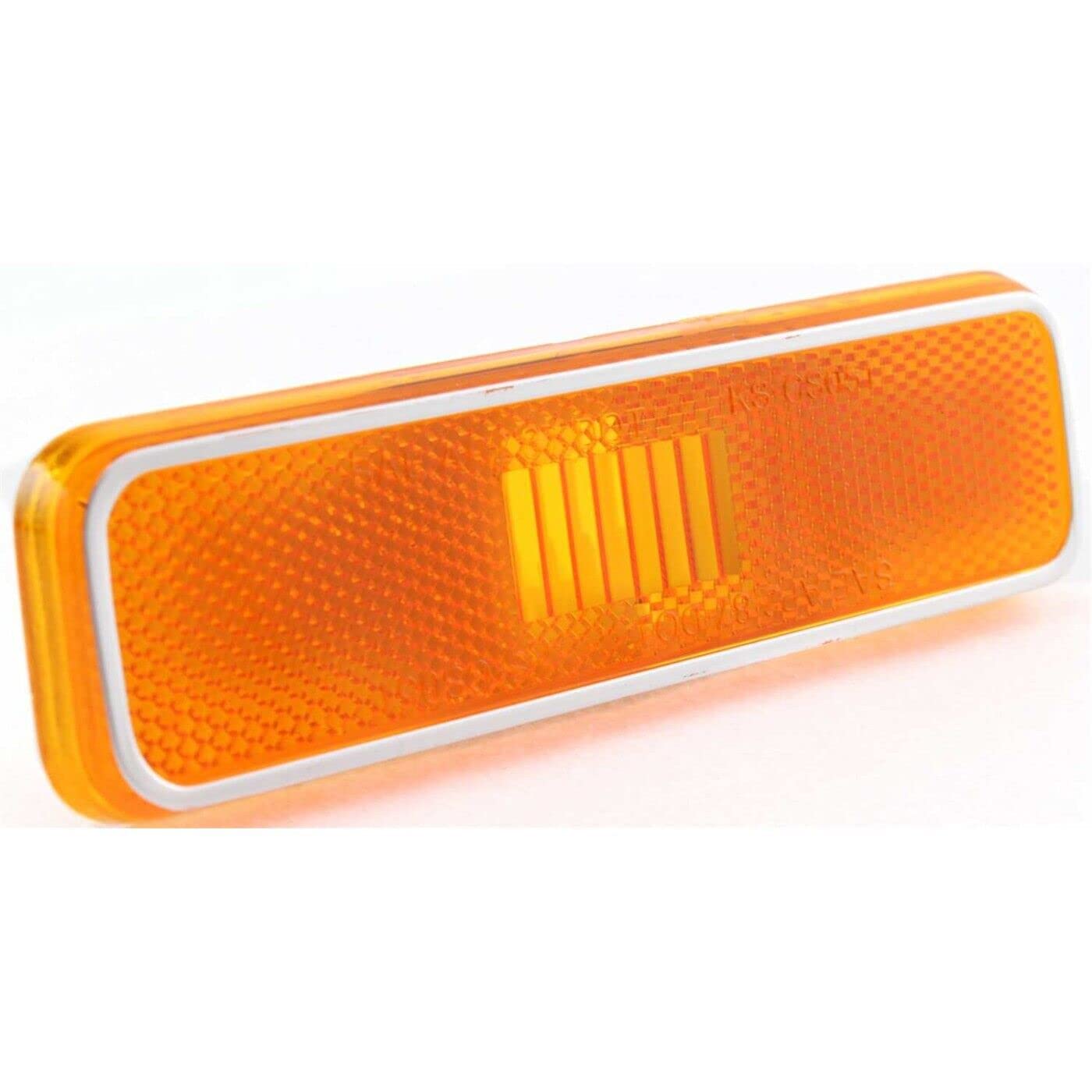 DAT AUTO PARTS Front Right Passenger Side Bumper Reflector Marker Light Lamp Replacement For 1971-1983 Dodge Charger Orange Amber Textured Plastic ...
