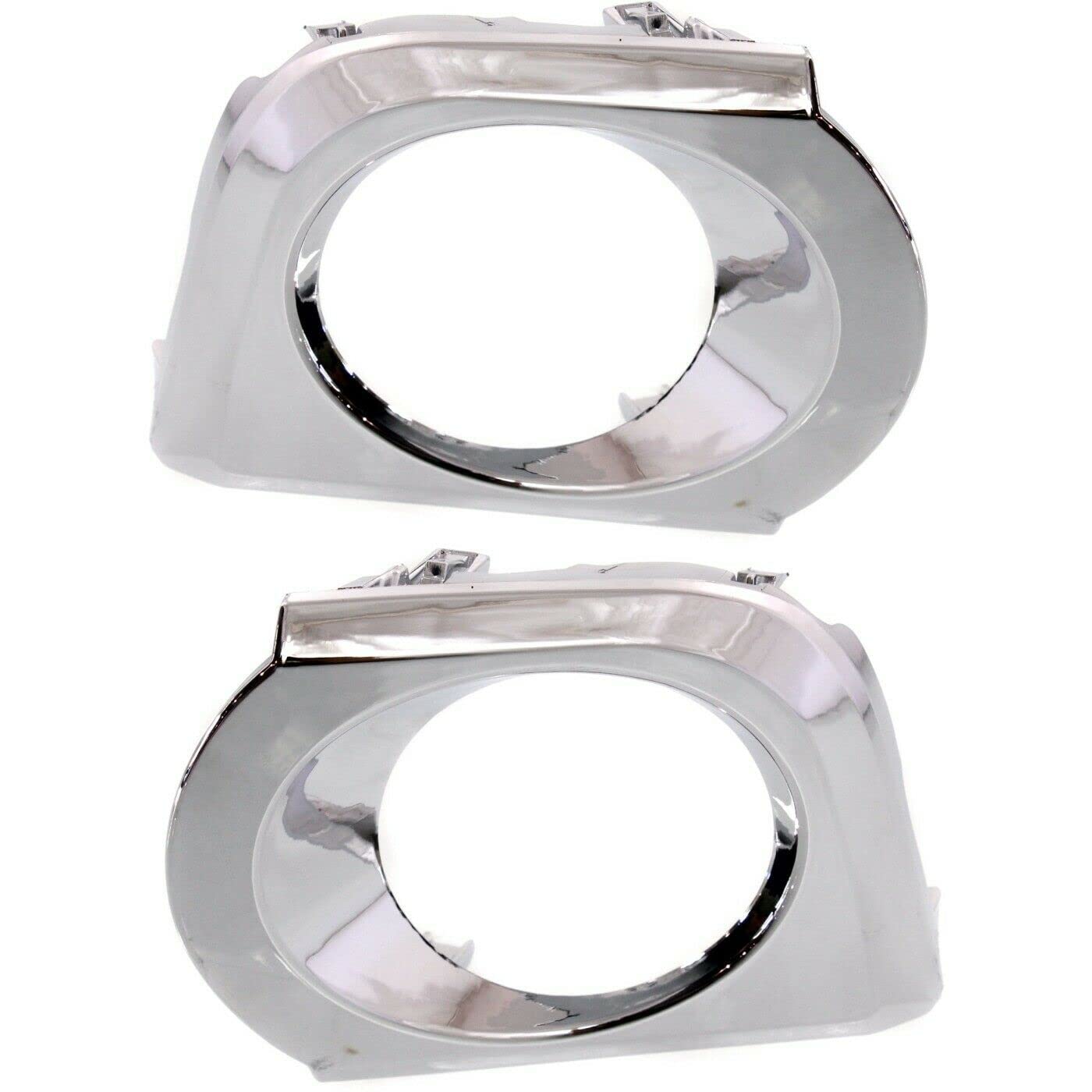 Front Right Passenger & Left Driver Side Bumper Fog Light Cover Set of 2 Replacement for 2010-2013 Toyota 4Runner Limited and SR5 Models Silver Chr...