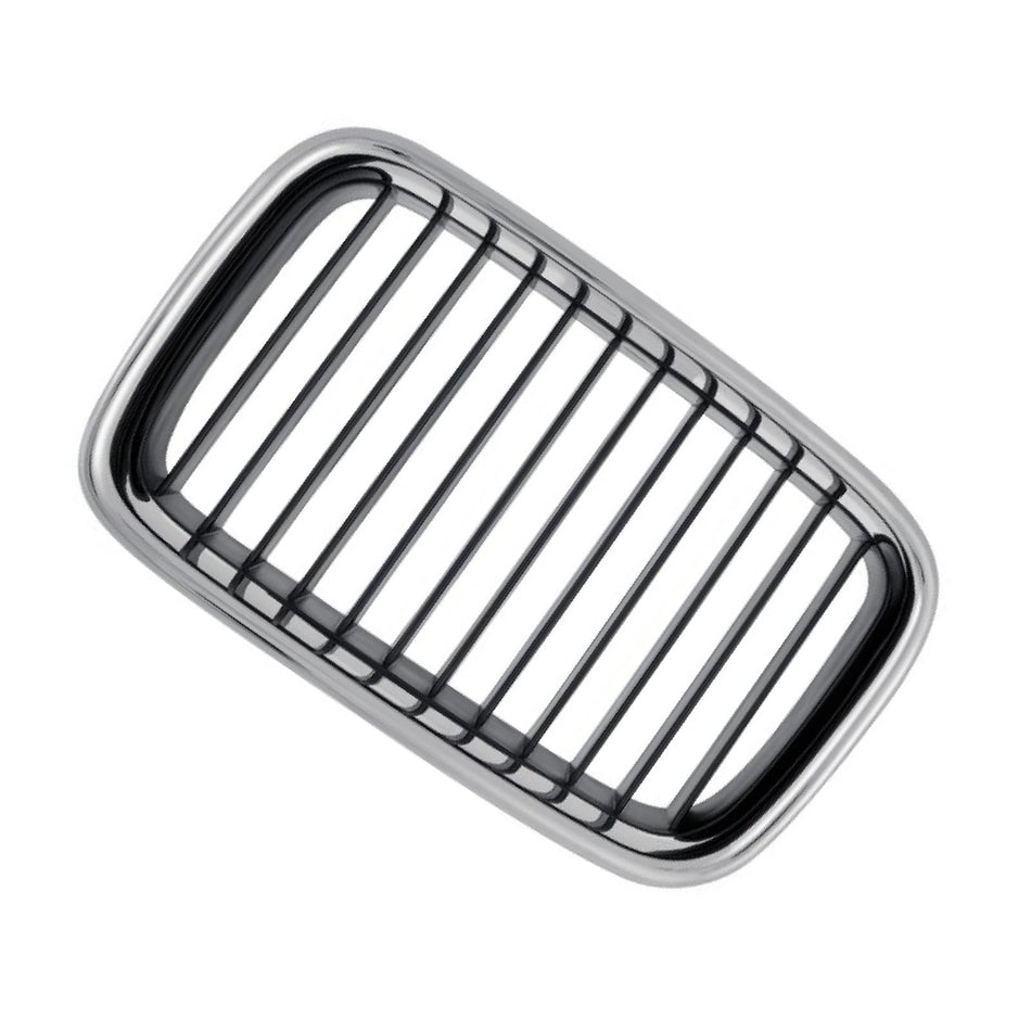 Front Driver Side Grille Assembly, Fits 1992–1996 BMW 3 Series Convertible, Coupe, Sedan, 1995–1996 Hatchback & M3 (Except 328 Models), Silver Plas...