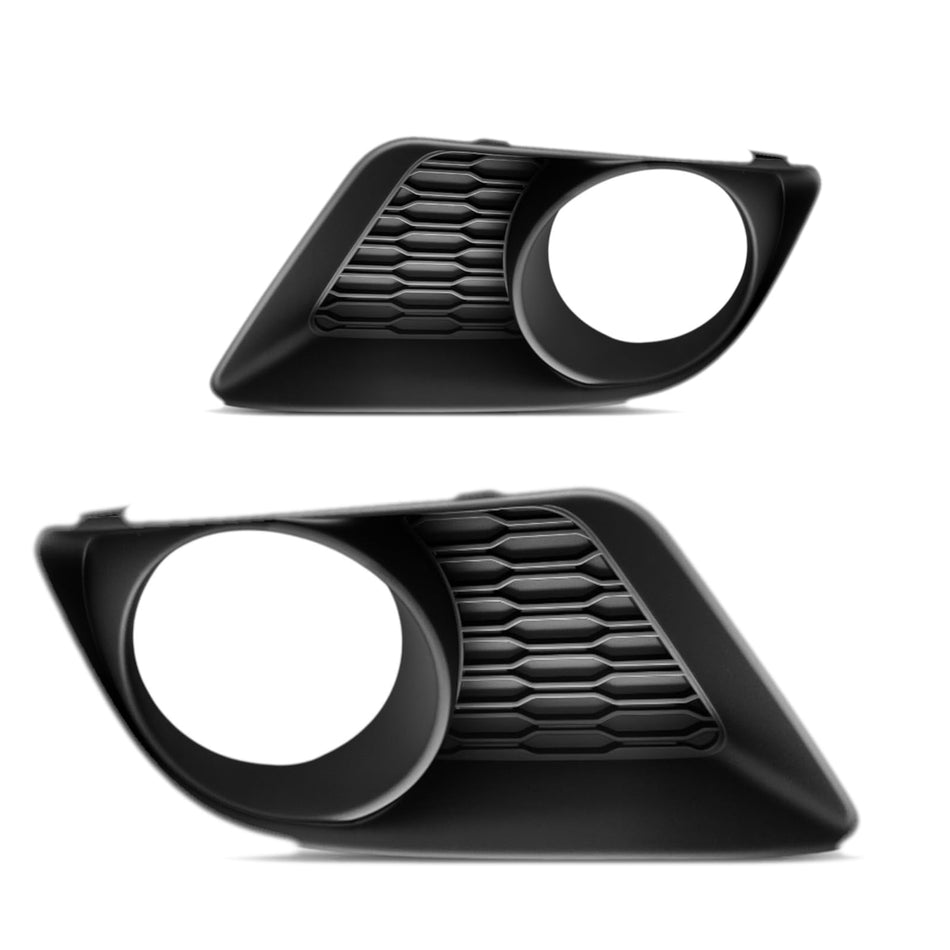 Front Driver & Passenger Side, SET OF 2, Bumper Cover Molding Bezel, Fits 2011-2014 Dodge Charger, EXCEPT SRT-8 Models, Black Plastic Textured Fini...