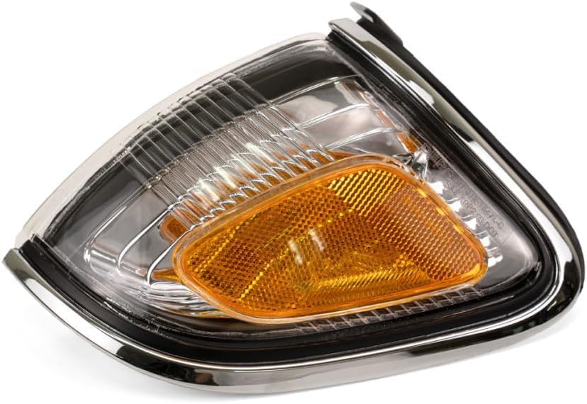 DAT AUTO PARTS Front Left Driver Side Corner Turn Signal Light Replacement For 2001-2004 Toyota Tacoma Pickup Truck w/Chrome Bezel, Clear & Orange ...