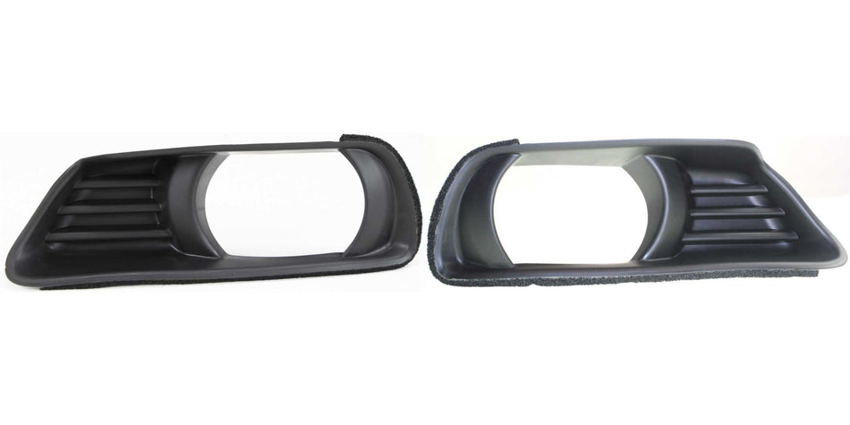 DAT AUTO PARTS Front Right Passenger Left Driver Side Pair Bumper Fog Light Bezel Cover Replacement for 2007-2009 Toyota Camry XLE Black Textured T...