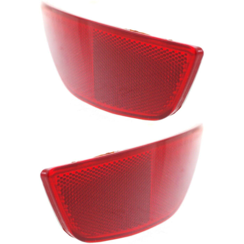 Rear Driver and Passenger Side Bumper Reflector Set of 2 Fits 2011-2019 Ford Fiesta Red Lens FO1184107 FO1185107