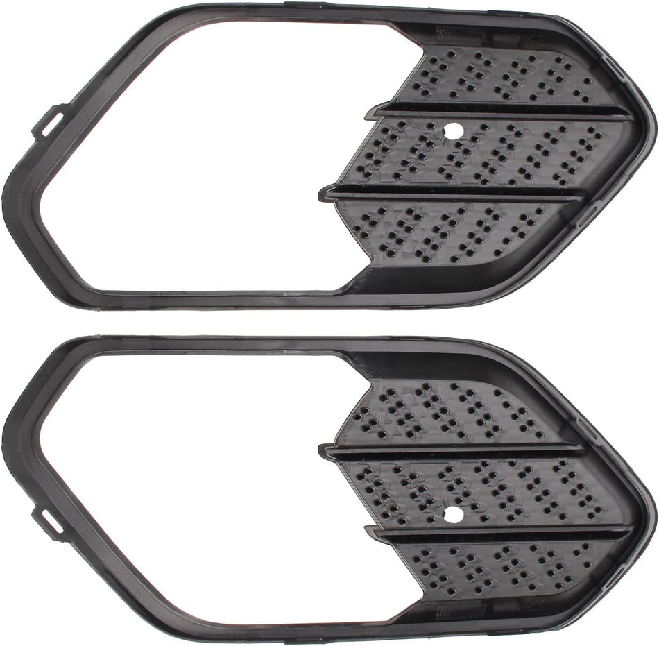 Front Left Driver and Right Passenger Set Of 2 Bumper Fog Light Bezel Trim Cover Pair Replacement For 2017-2019 Ford Escape Without Sport Appearanc...