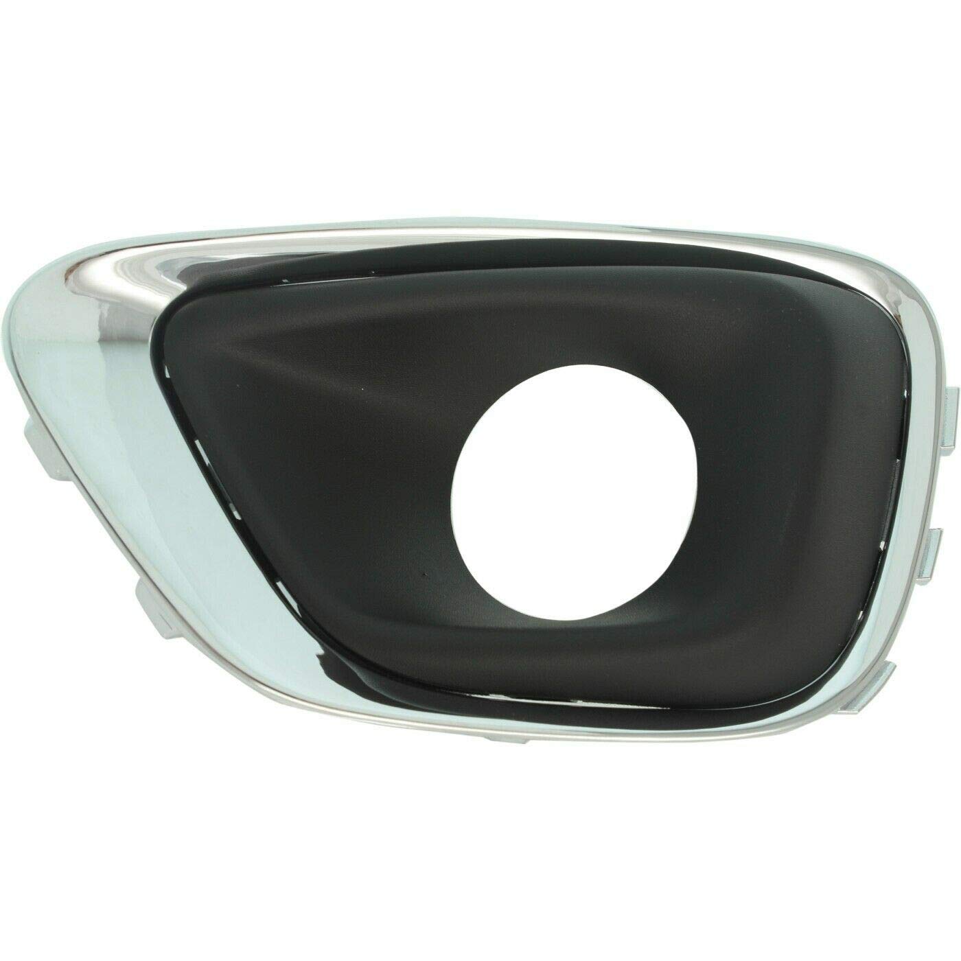 DAT AUTO PARTS Front Left Driver Side Bumper Fog Light Hole Cover Bezel Insert Replacement For 2014-2017 Jeep Compass MK Black Textured Plastic w/ ...