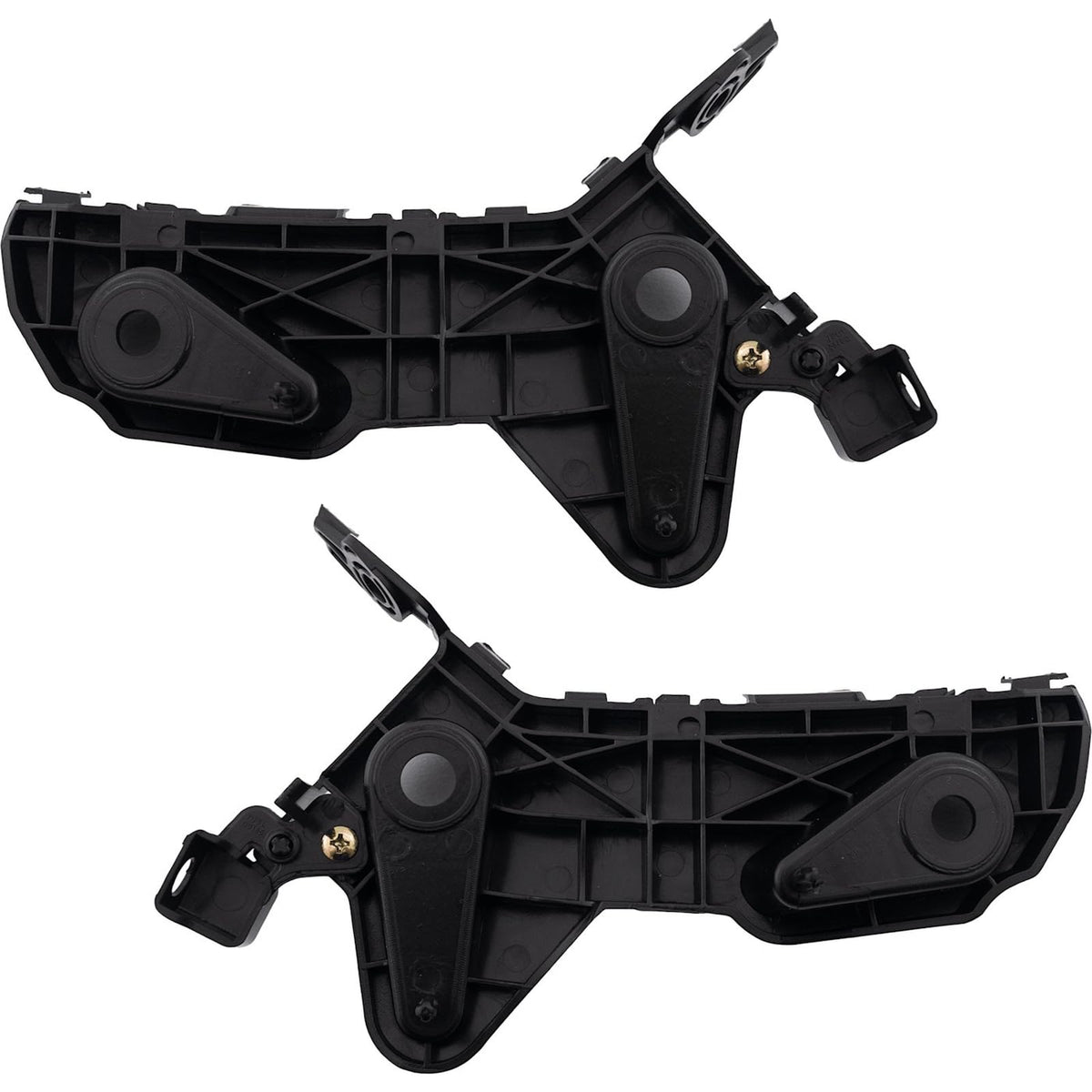 Front Driver & Passenger Side PAIR Bumper Cover Support Mounting Bracket Retainer, Fits 2019-2025 Mazda 3, Black Textured Plastic, MA1042113 MA1043...