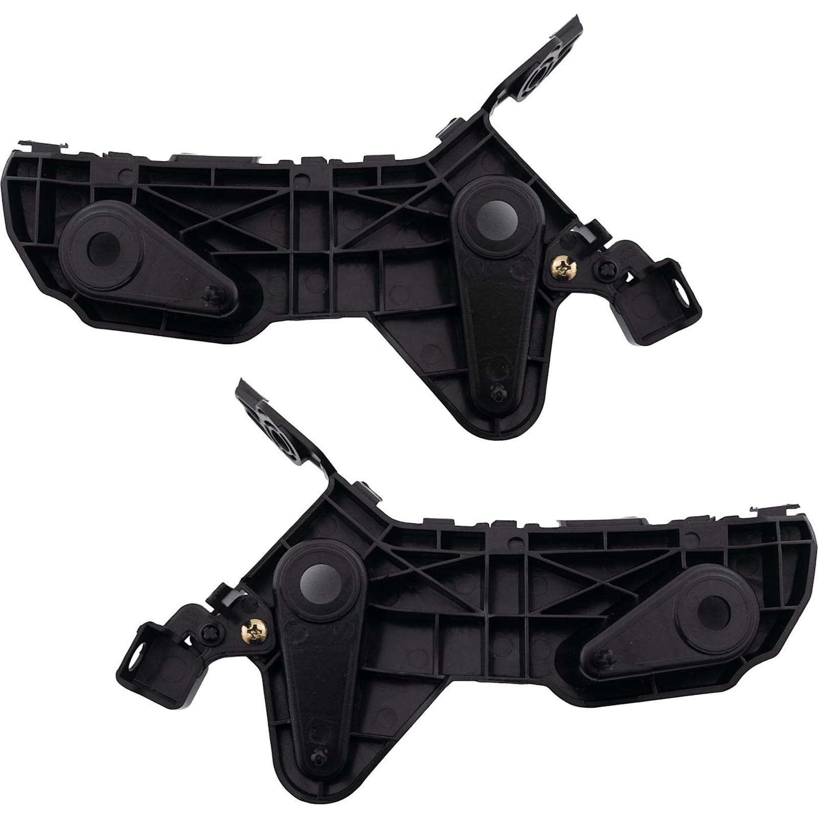 Front Driver & Passenger Side PAIR Bumper Cover Support Mounting Bracket Retainer, Fits 2019-2025 Mazda 3, Black Textured Plastic, MA1042113 MA1043...