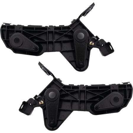 Front Driver & Passenger Side PAIR Bumper Cover Support Mounting Bracket Retainer, Fits 2019-2025 Mazda 3, Black Textured Plastic, MA1042113 MA1043...