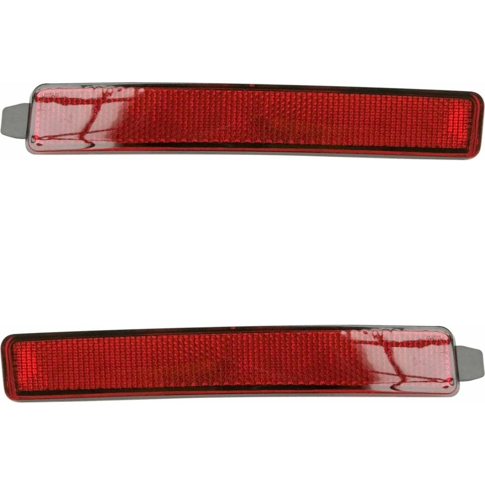 Rear Left & Right PAIR, Bumper Reflector, Fits 2007–2010 Saturn Outlook, 2007–2012 GMC Acadia, 2009–2012 Chevy Traverse, 2010–2016 Cadillac SRX, Pl...