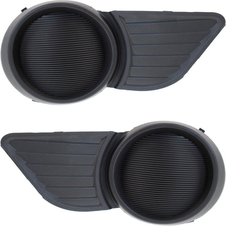 DAT AUTO PARTS Front Right Passenger And Left Driver Side Bumper Fog Light Lamp Hole Cover Set Of 2 Replacement For 2011 - 2015 Toyota Sienna Black...