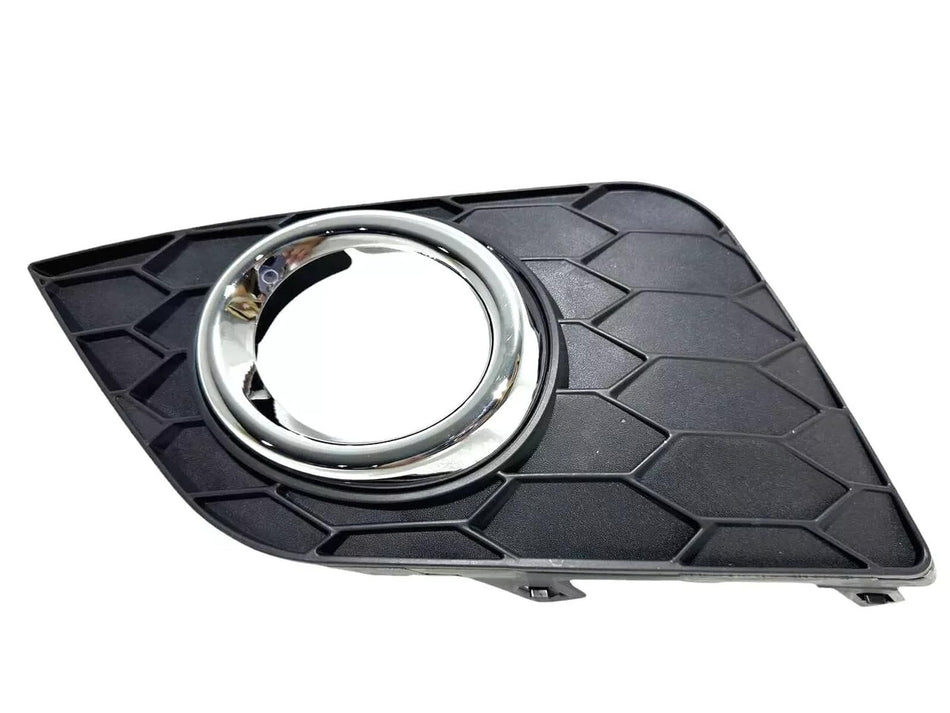Front Driver & Passenger Side, SET OF 2, Bumper Cover Molding Bezel, Fits 2016-2019 Nissan Sentra, Made of Plastic, Matte Black & Chrome Finish, NI...