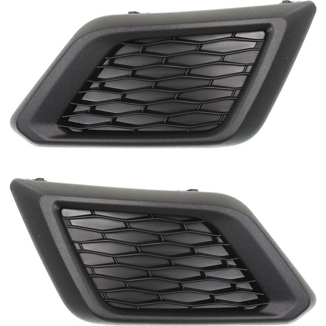 DAT AUTO PARTS Front Left Driver & Right Passenger Side Set Bumper Fog Light Cover Lamp Hole Grille Insert Trim Pair Replacement for 2014-2016 Niss...