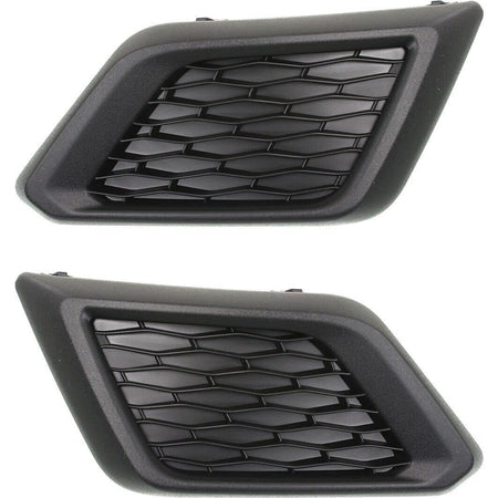 DAT AUTO PARTS Front Left Driver & Right Passenger Side Set Bumper Fog Light Cover Lamp Hole Grille Insert Trim Pair Replacement for 2014-2016 Niss...