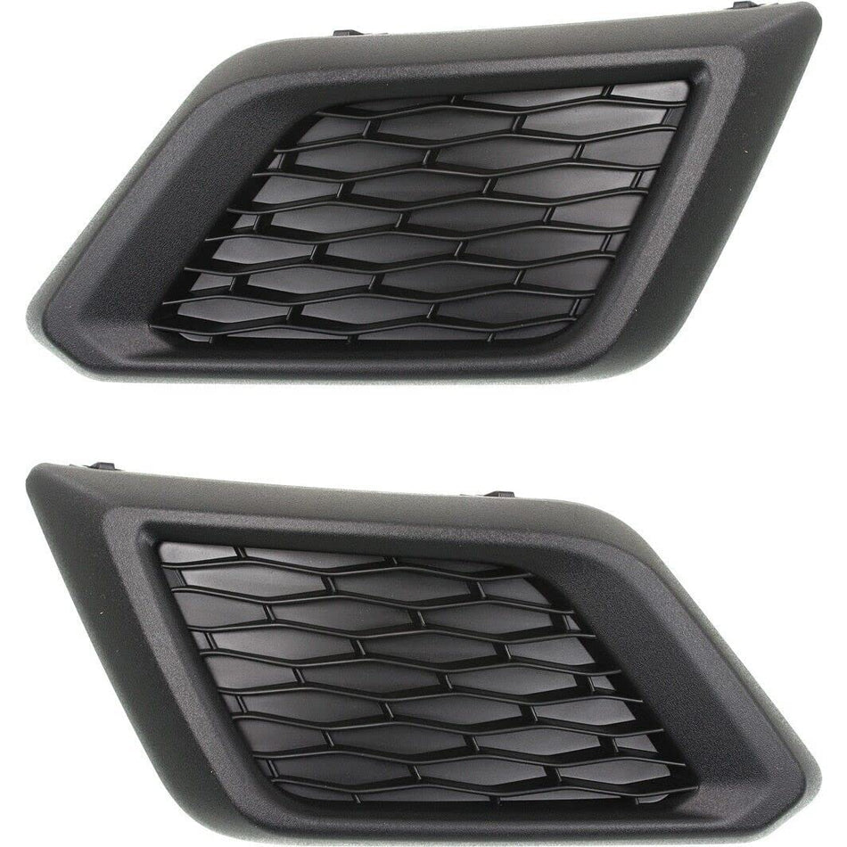 DAT AUTO PARTS Front Left Driver & Right Passenger Side Set Bumper Fog Light Cover Lamp Hole Grille Insert Trim Pair Replacement for 2014-2016 Niss...