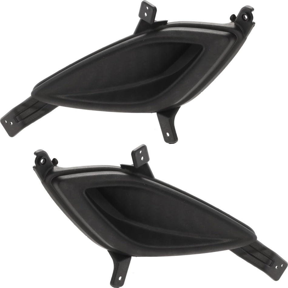 DAT AUTO PARTS Front Left Driver & Right Passenger Set of 2 Bumper Fog Light Cover Trim Molding Replacement for 2011-2013 Hyundai Elantra Sedan Bla...