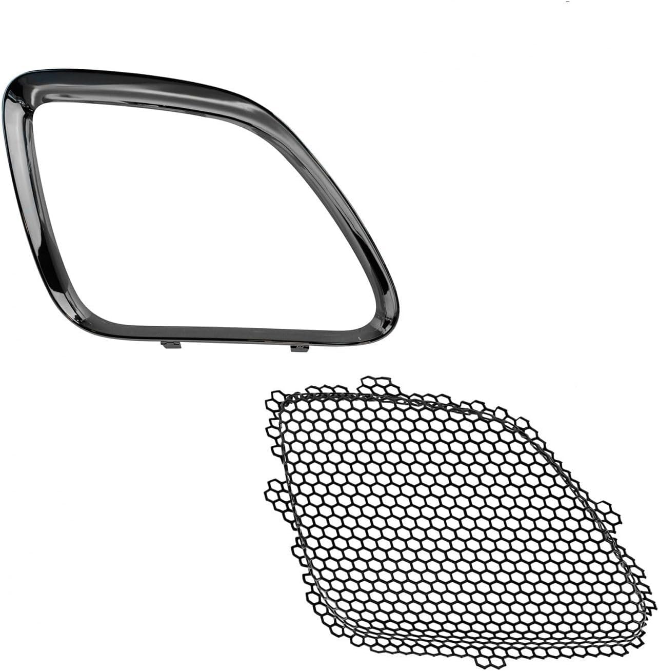 DAT AUTO PARTS Front Right Passenger Side Steel Mesh Grille Cover Insert and Chrome Grille Molding Set of 2 Replacement for 2005-2009 Pontiac G6 Ex...