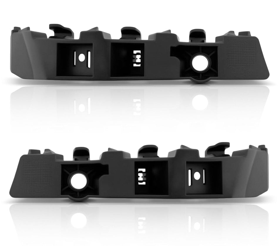 Front Driver & Passenger Side SET OF 2, Outer Bumper Cover Support Bracket, For 2023-2025 Kia Sportage GAS Models, Textured Black PP Plastic & Glas...