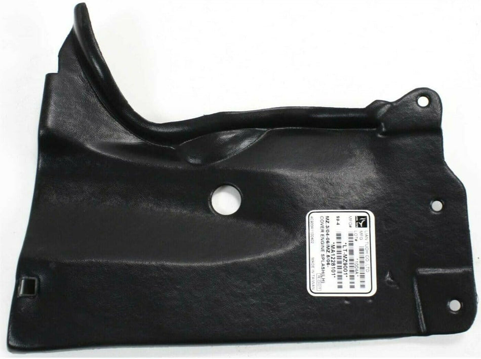 DAT AUTO PARTS Front Left Driver Side Engine Outer Under Car Shield Replacement For 2004-2009 Mazda 3 and 2006-2010 Mazda 5 Black Textured Plastic ...