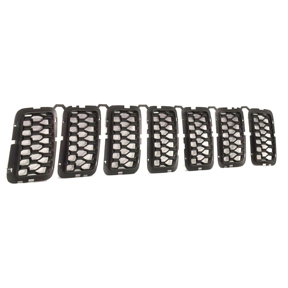 DAT AUTO PARTS Front Inner 7-Piece Bumper Grille Filler Insert Cover Molding Trim Bracket Replacement For 2017 - 2021 Jeep Grand Cherokee Laredo / ...