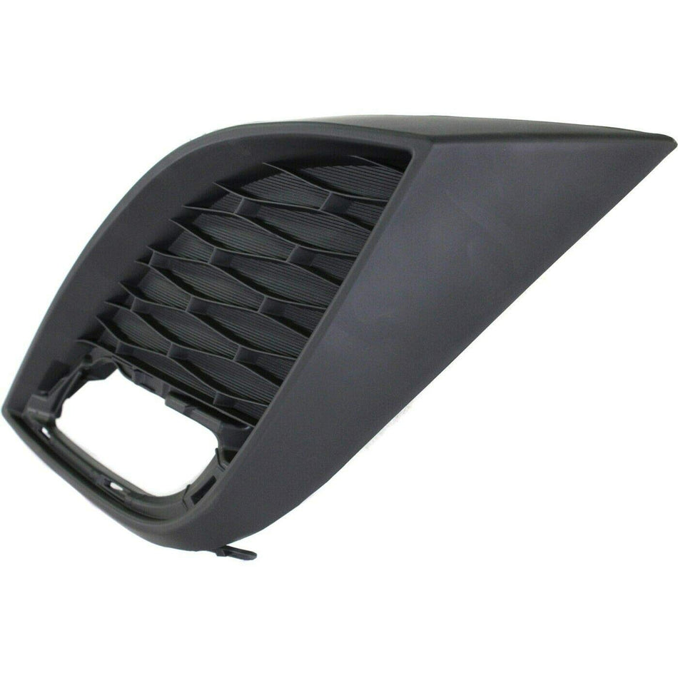 Front Left Driver Side Bumper Fog Light Cover Trim Bezel Lamp Hole Insert Replacement For 2010 2011 Mazda 3 Flush Mount w/o 2 Overlap to Notched Ea...