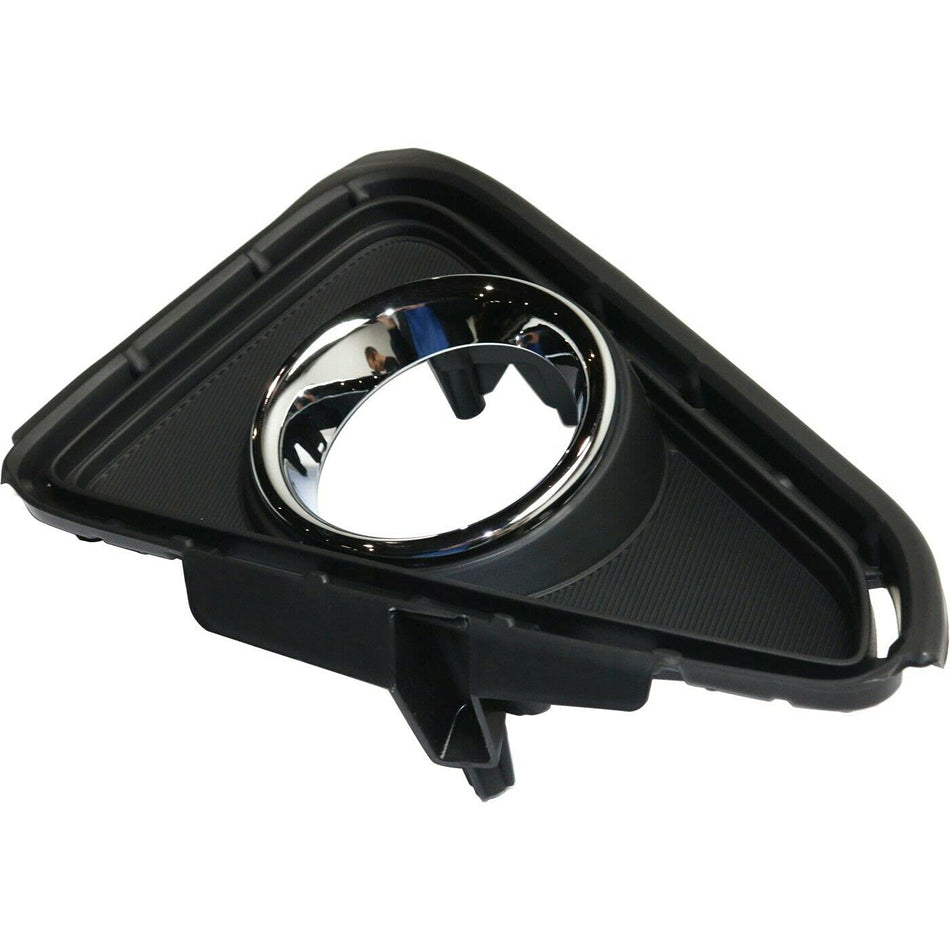 Right Front Passenger Side Fog Light Cover Bezel Replacement for 2016 2017 2018 Toyota Rav4 XLE LIMITED HYBRID Models Black Textured with Chomre Si...
