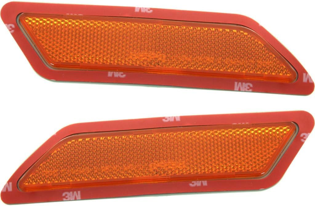 Front Left Driver and Right Passenger Side Marker Light Bumper Reflector Set of 2 Replacement for 2012-2015 BMW 3-Series 4dr Sedan Except M Package...