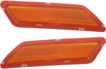 Front Left Driver and Right Passenger Side Marker Light Bumper Reflector Set of 2 Replacement for 2012-2015 BMW 3-Series 4dr Sedan Except M Package...