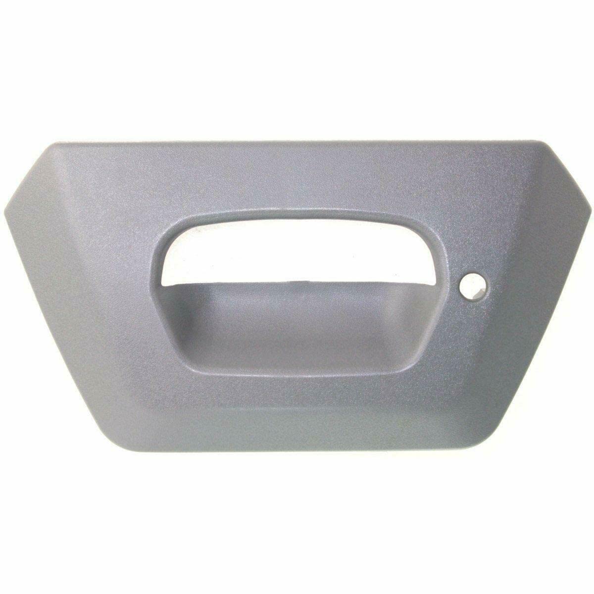 DAT AUTO PARTS Outside Rear Tailgate Liftgate Door Handle Cover Bezel Trim Replacement For 2002 Chevrolet Avalanche Light Gray Textured Plastic GM1...