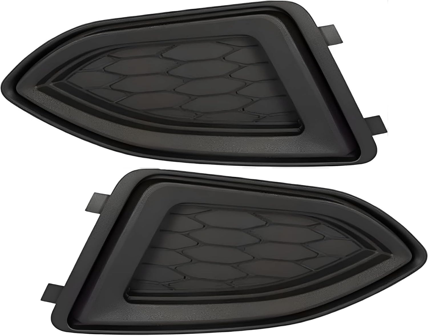 Front Left Driver & Right Passenger Set of 2 Fog Lamp Light Hole Cover Trim Grille Molding Insert Pair Replacement For 2015-2018 Ford Edge Black Te...