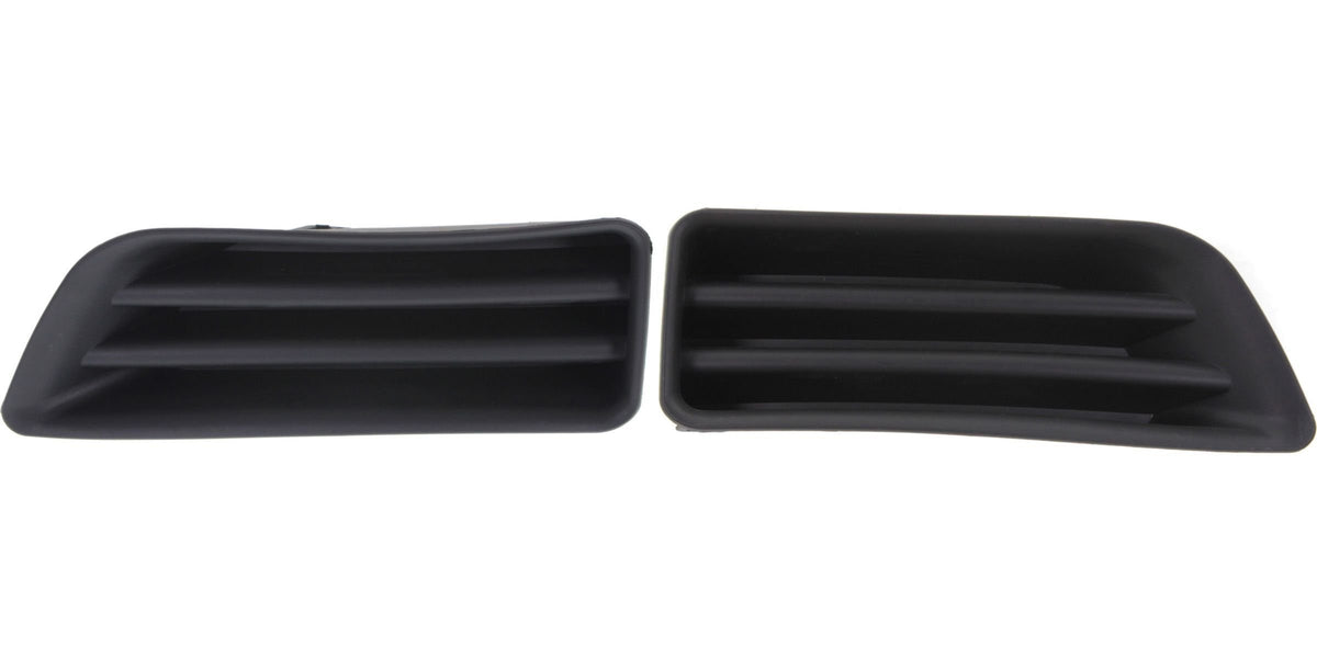 DAT AUTO PARTS Front Left Driver & Right Passenger Set Fog Light Hole Cover Bumper Insert Replacement For 2006 2007 Honda Accord Sedan & Hybrid Bla...
