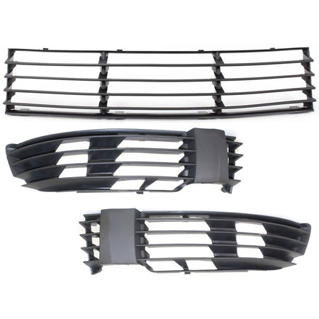 DAT AUTO PARTS Front Right Passenger / Left Driver Fog Trim & Center Grille Set Of 3 Replacement For 2001-2005 Volkswagen Passat VW1036105 VW103810...