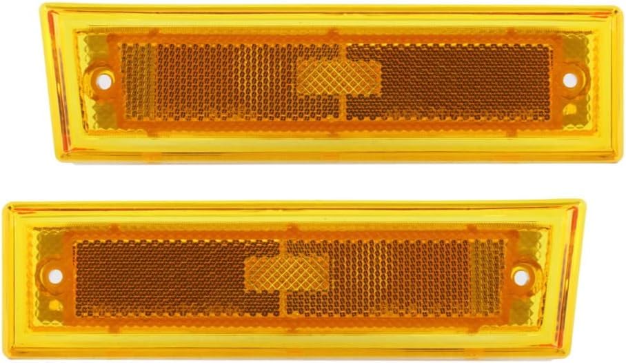 Front Left Driver and Right Passenger Set Of 2 Marker Light Reflector Parking Lamp Pair Replacement For 1981-1991 Chevy Pickup Suburban Blazer GMC ...