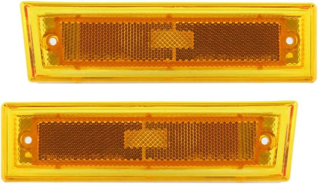 Front Left Driver and Right Passenger Set Of 2 Marker Light Reflector Parking Lamp Pair Replacement For 1981-1991 Chevy Pickup Suburban Blazer GMC ...