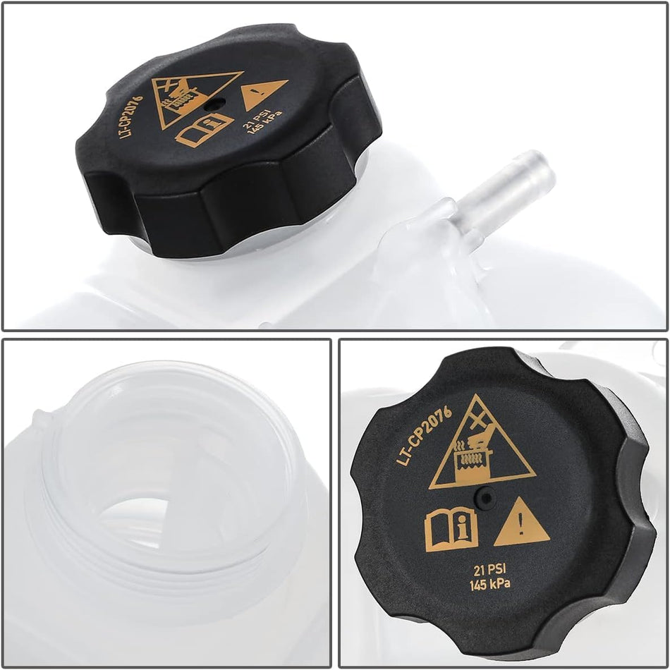 DAT AUTO PARTS Engine Coolant Recovery Bottle Overflow Reservoir Tank With Cap Replacement for 2014-2018 Jeep Cherokee 2015-2017 Chrysler 200 White...
