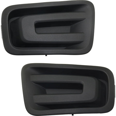 Front Left & Right Side, PAIR, Bumper Cover Molding Bezel, Fits 2017-2019 Nissan Titan & 2016-2019 Titan XD Pickup Models, Black PP Plastic Texture...