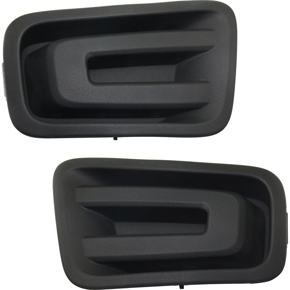 Front Left & Right Side, PAIR, Bumper Cover Molding Bezel, Fits 2017-2019 Nissan Titan & 2016-2019 Titan XD Pickup Models, Black PP Plastic Texture...