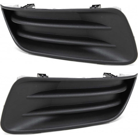 DAT AUTO PARTS Front Right Passenger, Left Driver Side Bumper Fog Light Lamp Hole Cover Set Of 2 Replacement For 2003-2004 Toyota Corolla Black Tex...
