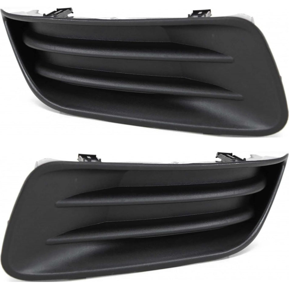 DAT AUTO PARTS Front Right Passenger, Left Driver Side Bumper Fog Light Lamp Hole Cover Set Of 2 Replacement For 2003-2004 Toyota Corolla Black Tex...