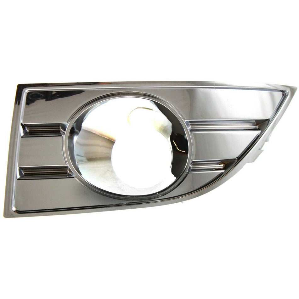 DAT AUTO PARTS Front Left Driver Side Bumper Insert Fog Light Bezel Molding Cover Grille Trim Replacement For 2008-2009 Ford Taurus Silver Chrome S...