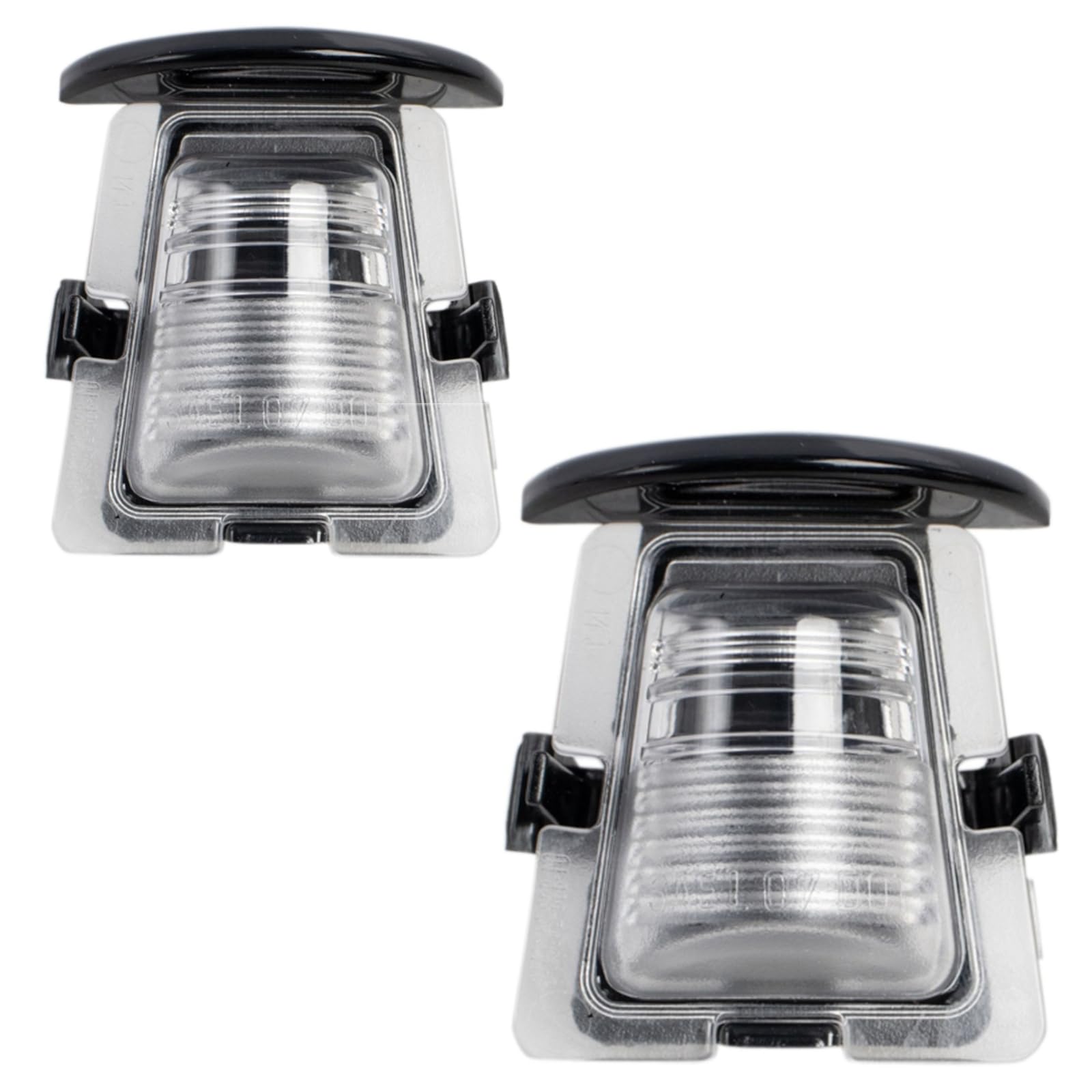 Rear Driver & Passenger Side, SET OF 2, License Plate Light Lamp Housing, Fits 2007–2017 Jeep Wrangler & 2018 Jeep Wrangler JK, Made of Steel, Clea...