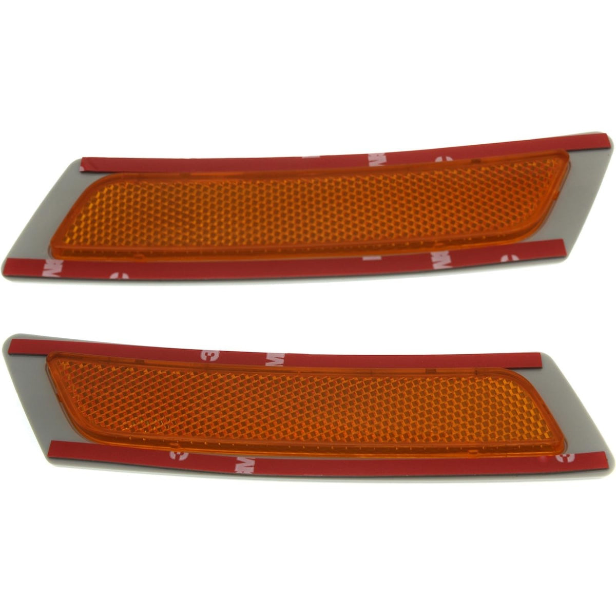 Front Driver & Right Side, SET OF 2, Bumper Reflector For 2011–2013 BMW 5 Series, 2012–2018 6 Series, 2013–2018 6 Series Gran Coupe, Plastic Orange...