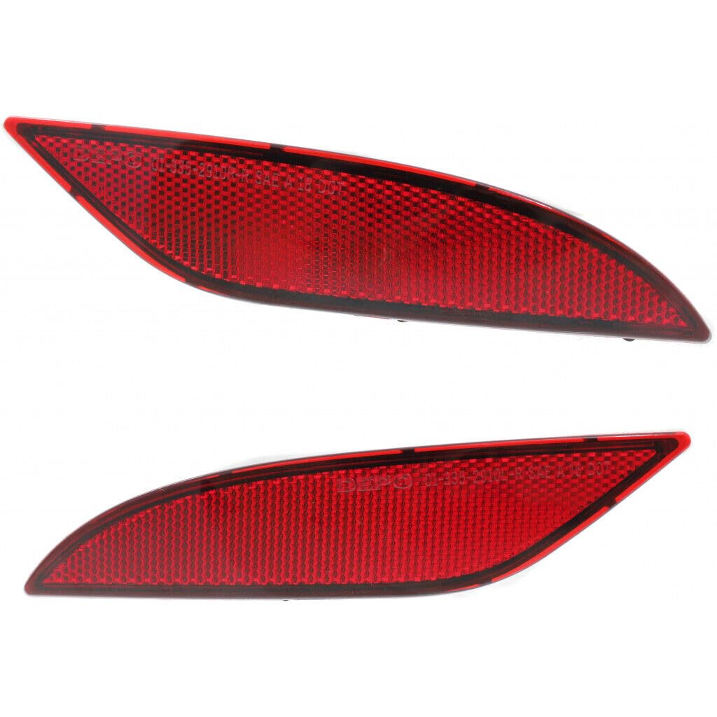 Rear Left Driver & Right Passenger Side Set Bumper Cover Reflector Lamp Marker Light Pair Replacement For 2016-2025 Chevy Malibu Single Exhaust 201...