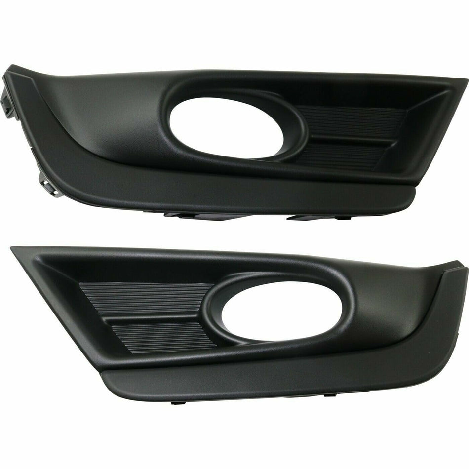 DAT AUTO PARTS Front Left Driver & Right Passenger Set Of 2 Fog Light Cover Lamp Hole Bezel Grille Bumper Insert Pair Replacement For 2017-2019 Hon...