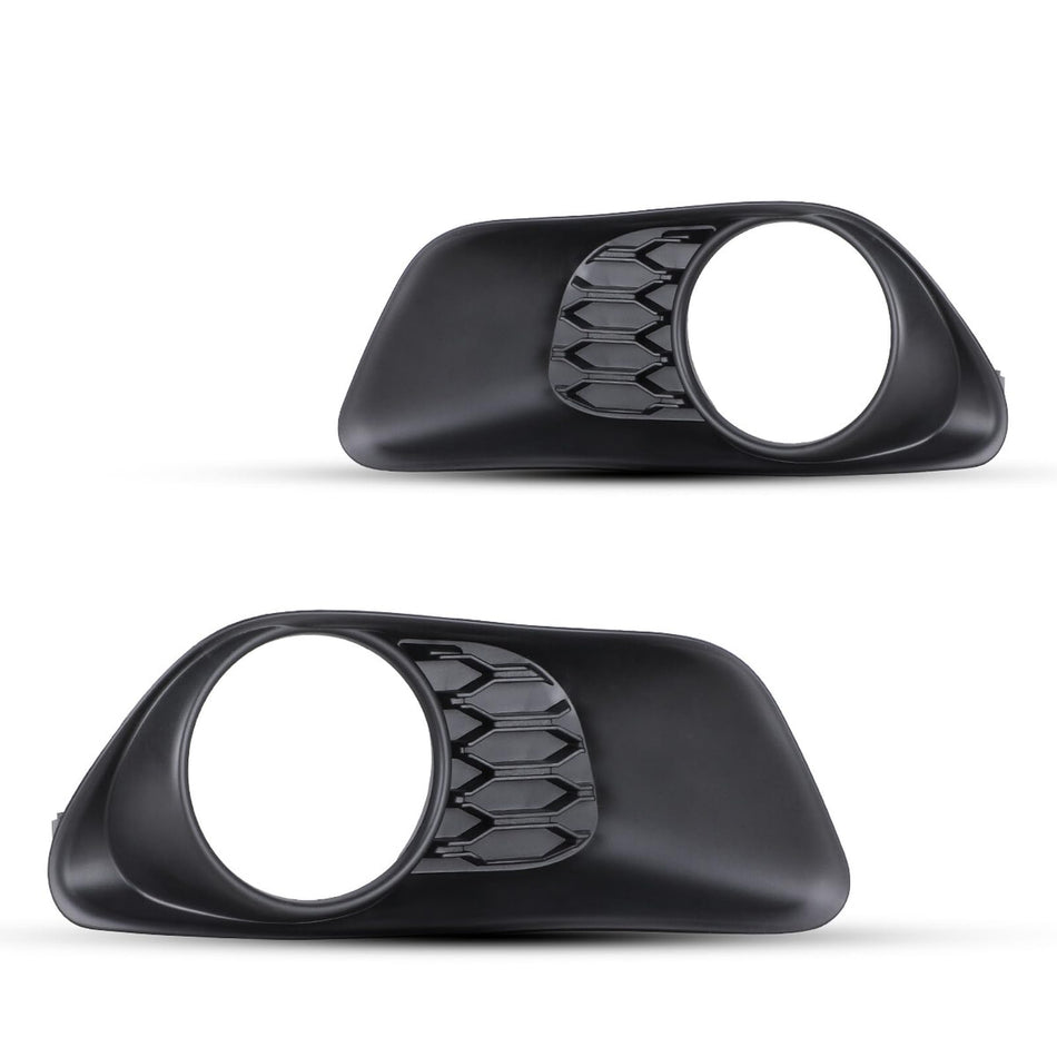 Front Driver & Passenger Side PAIR Bumper Cover Bezel, Fits 2011–2020 Dodge Caravan, and 2012–2015 Ram Cargo Van, Black Plastic Textured Finish, CH...