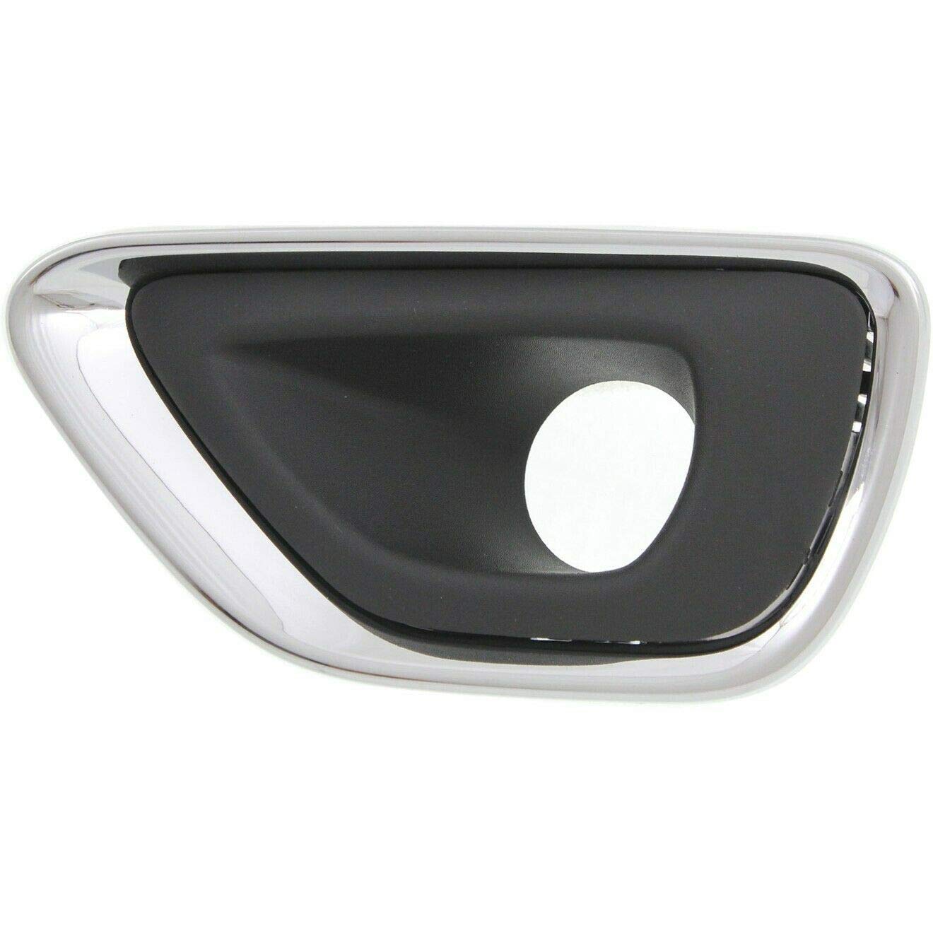 DAT AUTO PARTS Front Left Driver Side Bumper Fog Light Cover Bezel Trim Insert Replacement For 2014-2016 Jeep Grand Cherokee Black Textured Plastic...