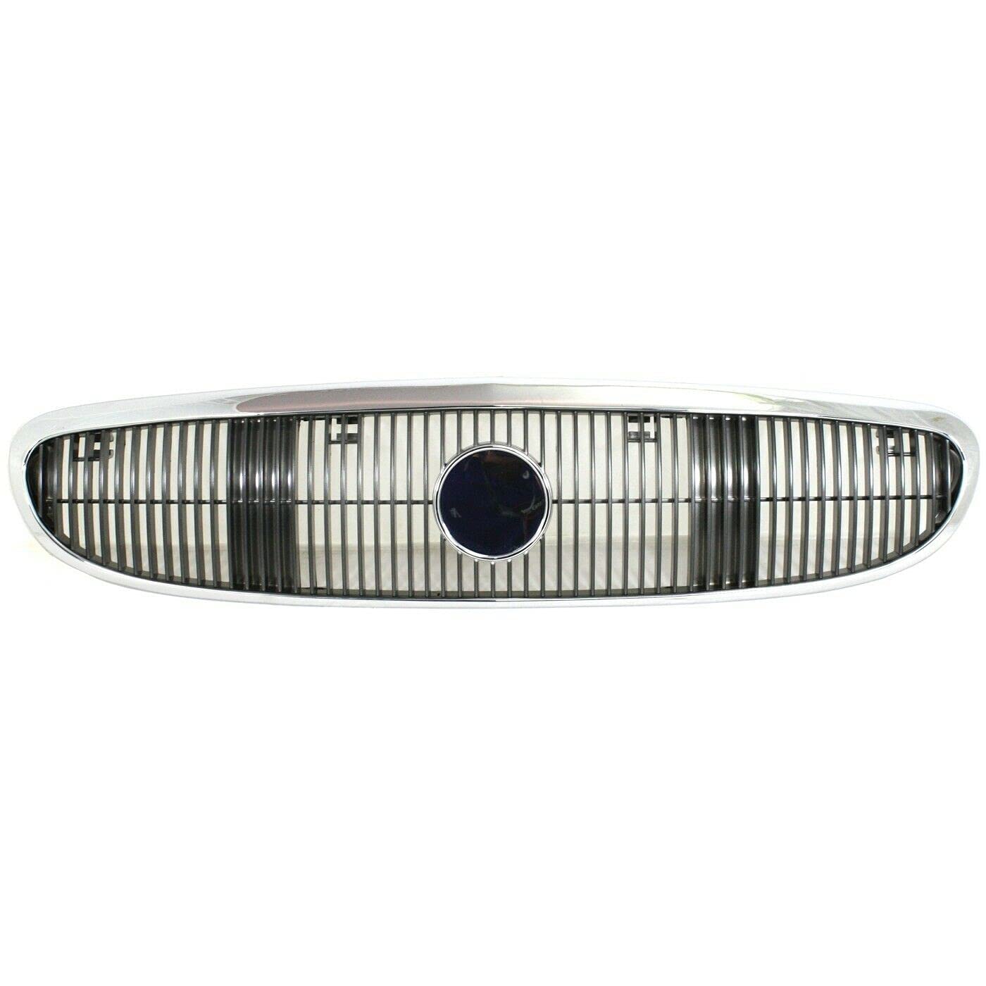 DAT AUTO PARTS Front Bumper Grille Grill Assembly Insert Panel Replacement for 2003-2005 Buick Century Chrome Black Smooth Durable Plastic GM120049...