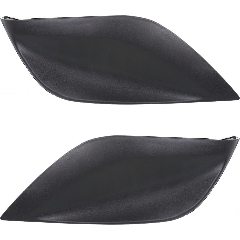 DAT AUTO PARTS Front Driver & Passenger Side, SET OF 2, Bumper Cover Molding Bezel, Fits 2015-2019 Nissan Versa Sedan, Black PP Plastic Textured Fi...